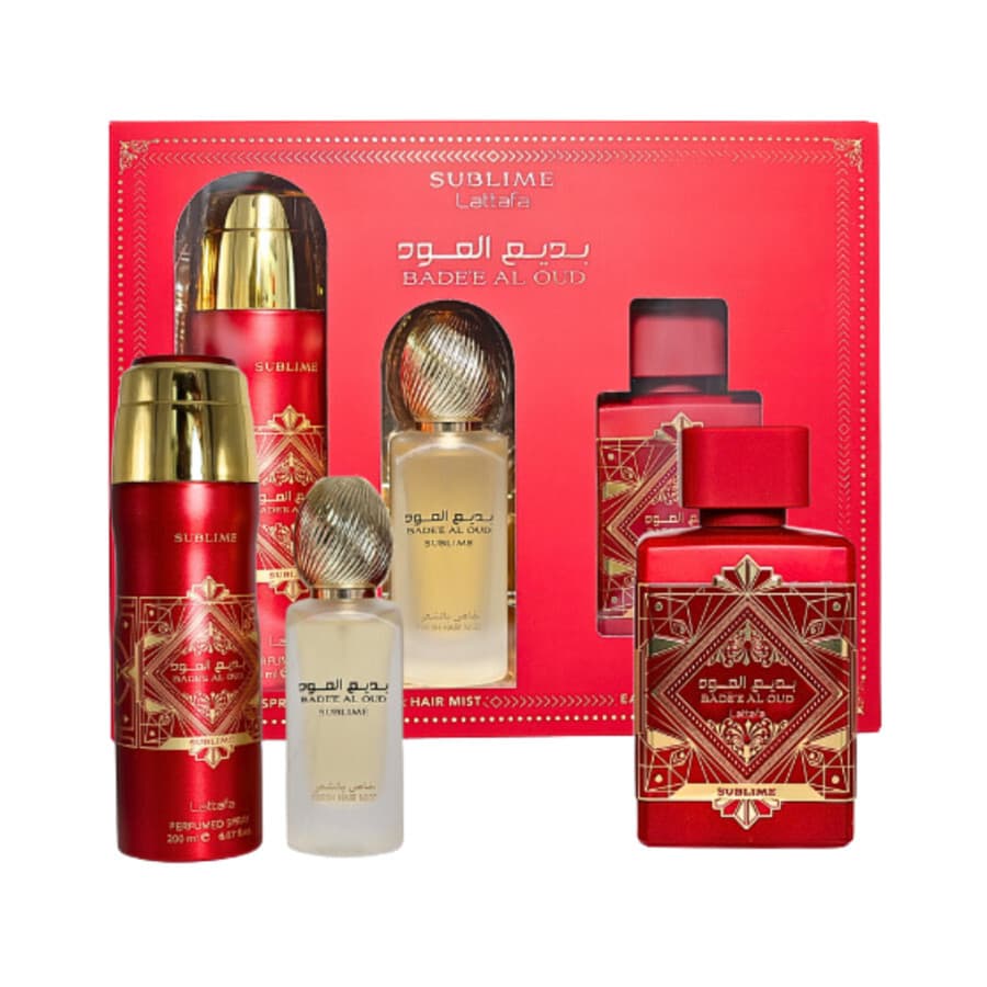 Set Lattafa Badee Al Oud Sublime , Sprej, Mist për flokë product view 1
