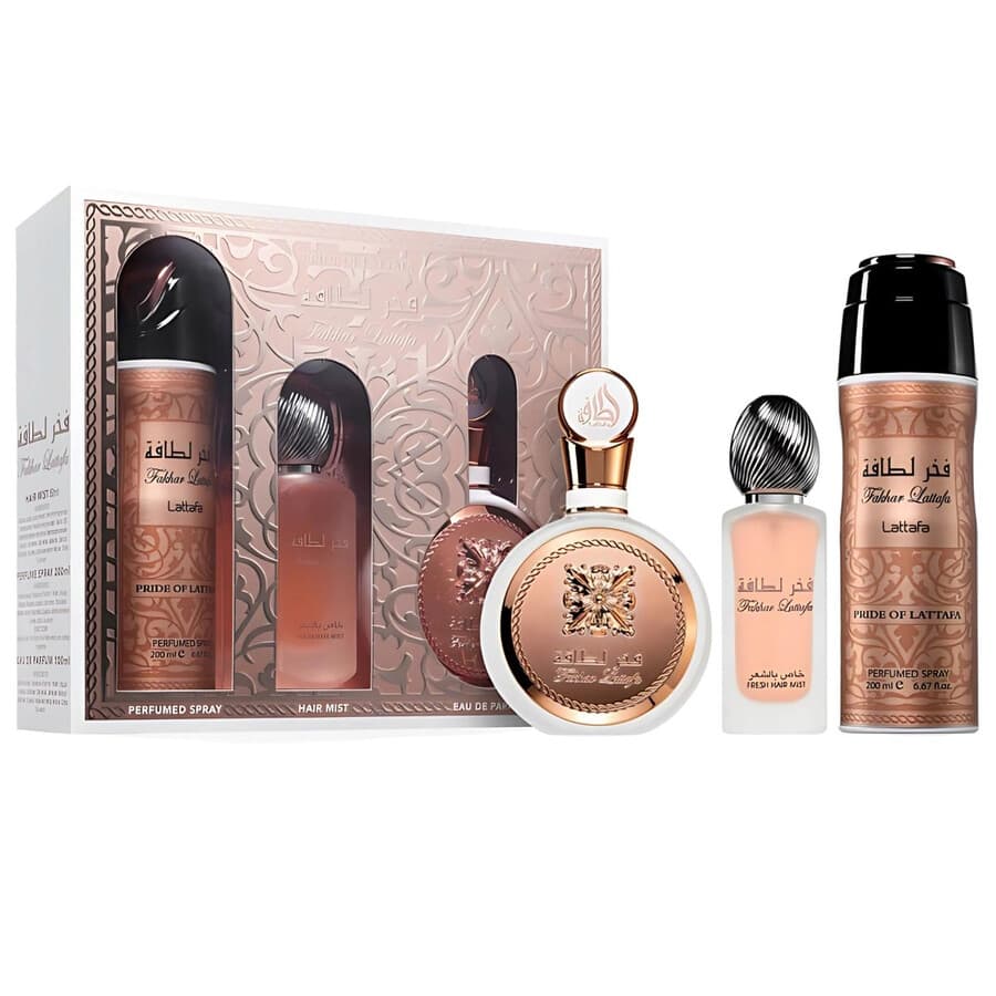 Lattafa Fakhar Woman gift set - + Perfumed Spray + Room Freshener product view 1